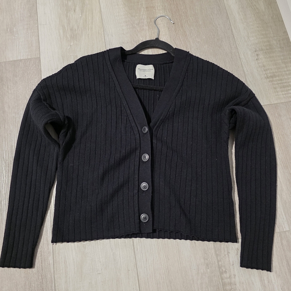 Abercrombie & Fitch Black Ribbed Cardigan - Picture 3 of 6